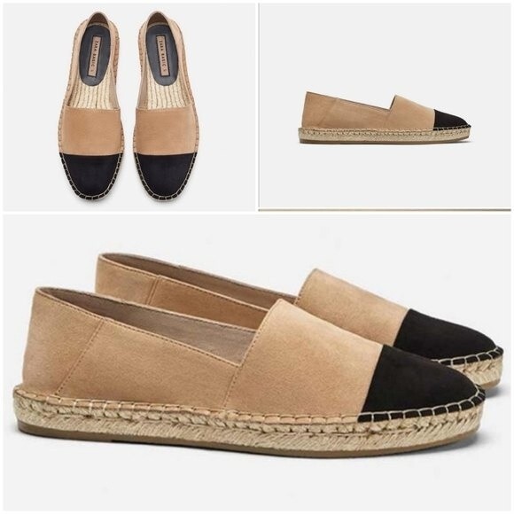 Zara Colorblock Faux Suede Espadrille Flats (NWT) - Picture 4 of 4
